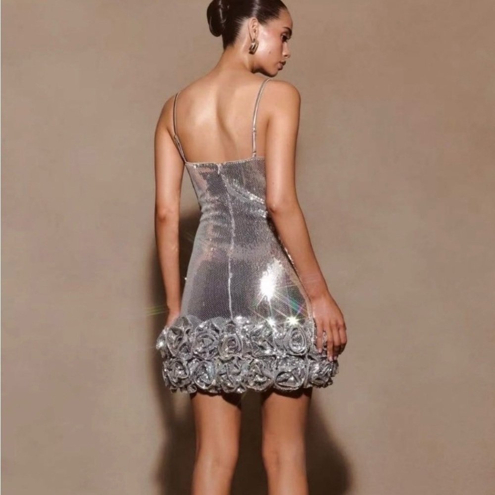 Meshki Faye Sequin Mini Dress - Silver